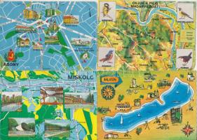 21 db modern térkép motívum képeslap / 21 modern map motive postcards