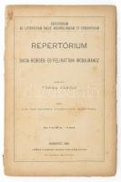 Torma Károly: Repertórium Dacia régiség-és felirattani irodalmához. Összeáll.: - - . Bp., 1880, MTA (Franklin-ny.), XXIX+(3)+191+(1) p. Kiadói papírkötés, sérült, foltos borítóval, nagyrészt szétvált fűzéssel, különvált hátsó borítóval, tulajdonosi bélyegzővel (,,Dr. Semjén Béla könyvtárából 1944).