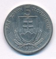 Szlovákia 1939. 5K Ni "Andrej Hlinka" T:XF 
Slovakia 1939. 5 Korun Ni "Andrej Hlinka...