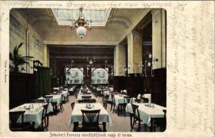 1901 Kassa, Kosice; Schubert Ferenc vendéglője, nagy étterem belső. Vitéz A. kiadása / restaurant interior