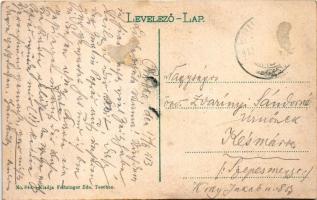 1913 Vág folyó, Váh river; tót tutajosok. Feitzinger Ede No. 844. / rafters transporting timber (Rb)