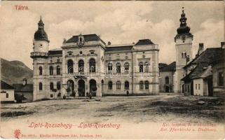 Rózsahegy, Liptó-Rózsahegy, Ruzomberok; Katolikus templom és városháza. Feitzinger Ede No. 890. L. 1905 / church and town hall (fl)