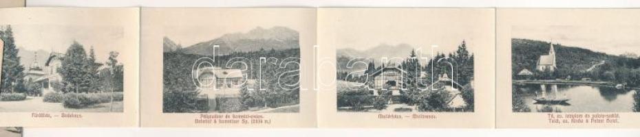 Tátralomnic, Tatranská Lomnica (Magas-Tátra, Vysoké Tatry); Leporellolap 10 képpel: vasútállomás és ...