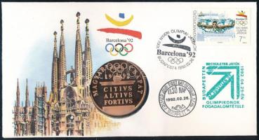 1992 Olimpia X. - Barcelona érmés FDC 7Ft bélyeggel