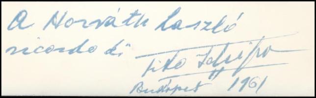 1961 Tito Schipa (1889-1965) olasz tenor operaénekes dedikált fotója, 24x18 cm / 1961 Autographed ph...