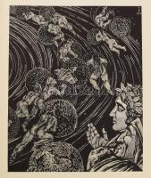 Dante Alighieri: La Divina Commedia. Kolozsvár, 1976, Dacia. Gy. Szabó Béla 20 db fametszetével illu...
