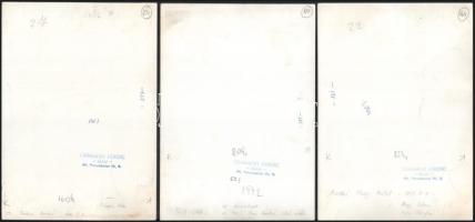 Csomafáy Ferenc: Jelenetek, 7 db pecséttel jelzett fotó az alkotó kolozsvári műterméből, fotók széle...