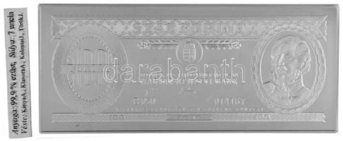 1995. 100Ft bankjegyveret Ag (217,7g/7 uncia/0.999/154x70mm) + 1995. 50Ft, sérült dísztokban T:PP,UN...