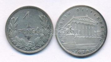 Vegyes: 1939. 1P Ag + Ausztria 1926. 1Sch Ag T:AU,XF