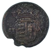 1704. X Poltura Cu "II. Rákóczi Ferenc" (7,91) T:F kitörés Hungary 1704. X Poltura Cu "Francis II Rákóczi" (7,91g) C:VF cracked Huszár: 1535., Unger II.: 1133.a