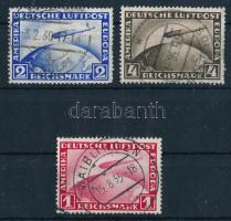 Deutsches Reich 1928 Zeppelin Mi 423-424 + 1931 Mi 455 (Mi EUR 155.-) (foghibák / perf. faults)