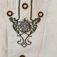 Alphorn len és pamut tiroli ing, csont gombokkal, 40-es méret