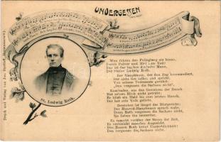 Nagyszeben, Hermannstadt, Sibiu; Szecessziós kottás lap / Stephan Ludwig Roth: Undergessen (Franz Obert). Jos. Drotleff Art Nouveau music sheet