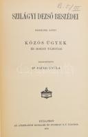 Szilágyi Dezső beszédei. I-IV. köt. [Teljes]. Szerk.: Fayer Gyula és Vikár Béla. Bp., 1906-1913, Ath...