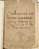 cca 1725 Az fáknak és füveknek ereje és haszna. Mellyet meg írt Nagy Emlékezetű Úr Doctor Valy Anno 1725. 90 kézzel beírt oldal. Betűrendben megírt szócikkek a különböző fák, növények gyógyászati alkalmazásáról. Szétvált fűzéssel, kissé sérült borítóval, 37 cm