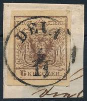 1850 6kr HP I. szépen vágva, kiemelt sas. Szép, friss darab! / highlighted middle part "DEVA"