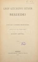 Gróf Széchenyi István beszédei. A Magyar T. Akadémia megbizásából összegyüjtötte s jegyzetekkel kisérte: Zichy Antal. Gróf Széchenyi István Munkái II. köt. Bp., 1887, Athenaeum, IX+(1)+630+(4) p. Átkötött félvászon-kötésben, nagyrészt jó állapotban, a szövegben helyenként ceruzás aláhúzásokkal, bejegyzésekkel.