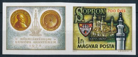 1977 Sopron vágott szelvényes bélyeg (3.500)