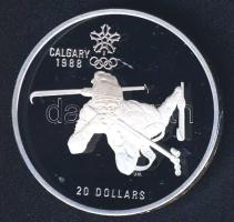 Kanada 1986. 20$ Ag "Téli olimpia-biathlon" T:PP Eredeti exkluzív díszcsomagolásban, tanúsítvánnyal!