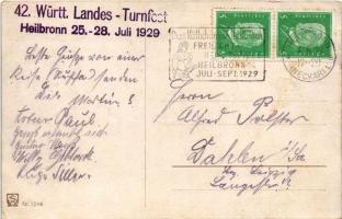 1929 Freibüng 1, 2, 3, Prost g'suffa! + "42. Württ. Landes-Turnfest Heilbronn 25-28. Juli ...
