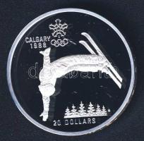 Kanada 1986. 20$ Ag "Téli olimpia-szabad stílusú sí" T:PP Eredeti exkluzív díszcsomagolásban, tanúsítvánnyal!