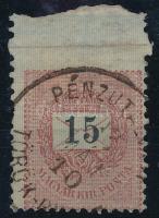 1889 15k felül fogazatlan / imperforate above. Certificate: Glatz