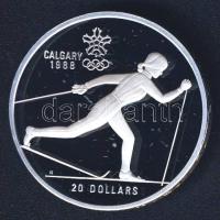 Kanada 1986. 20$ Ag "Téli olimpia-terep sí" T:PP Eredeti exkluzív díszcsomagolásban, tanúsítvánnyal!