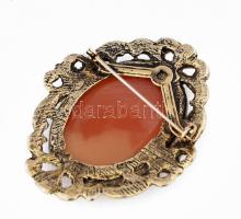 Női portrés kámea bross, 6x4,5 cm