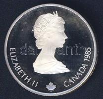 Kanada 1985. 20$ Ag "Téli olimpia-lesiklás" T:PP Eredeti exkluzív díszcsomagolásban, tanús...