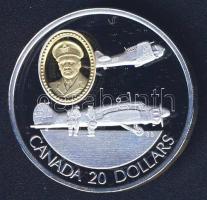 Kanada 1990. 20$ Ag "Repülés története - Anson és Harvard" T:PP Eredeti exkluzív díszcsomagolásban, tanúsítvánnyal!