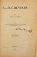 Fend Károly: Szőlőművelés. 58 szövegközti képpel. Kiadja az Országos Magyar Gazdasági Egyesület Könyvkiadó vállalata. Bp., 1912, Pátria ny. 86p. /Köztelek olcsó könyvtára IV. évf. 1-2. füzet./ papírborítóban 22 cm. Jó példány. BLHO V.: 5753.