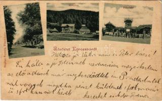 1902 Kovászna, Covasna; Pokolsár-fürdő, Horgász-forrás, Sétatér. Bogdan Ferenc fényképész / spa, bath, spring source, promenade (Rb)