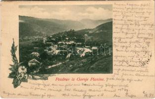 1899 (Vorläufer) Gornje Planjane, Gornje Planine; general view. Art Nouveau, floral (Rb)