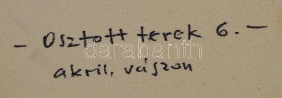 Győrffy Sándor (1951-): Osztott terek, 2023. Akril, vászon, jelzett a hátoldalán. 50×70 cm. / Sándor...