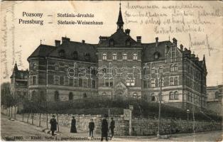 1906 Pozsony, Pressburg, Bratislava; Stefánia árvaház. Neffe J. kiadása / Stefanie-Waisenhaus / orphanage (fa)