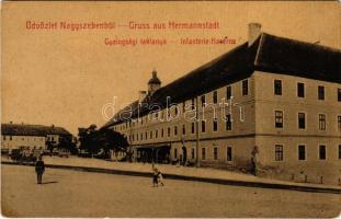 1907 Nagyszeben, Hermannstadt, Sibiu; Gyalogsági laktanya. No. 74. (W.L. ?) / Infanterie-Kaserne / K.u.K. military infantry barracks (Rb)