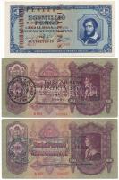 1930. 100P (2xklf) különböző színű (fekete és zöld) "Forradalmi Pénzkiállítás 'Ki mit gyűjt' Dorog, 1967" felülbélyegzéssel és "Táncsics Mihály 1848" körbélyegzővel + 1945 1.000.000P barnaszínű "Forradalmaink Pénzei Kiállítás a rákospalotai múzeumban. 1962. augusztus 19." felülbélyegzéssel T:VF-F