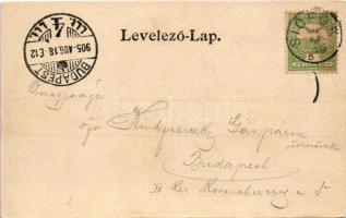 1905 Siófok, kikötő a Sió folyón, Baross gőzös (EK)