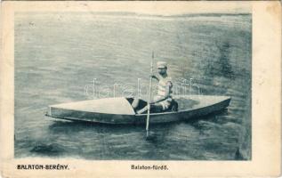 1907 Balatonberény, Balaton-fürdő, evezős (Rb)