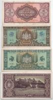 1945. 100P + 1945. 100.000P + 1946. 1.000.000.000P + 1946. 100.000MP "B168 000524" sorszám...