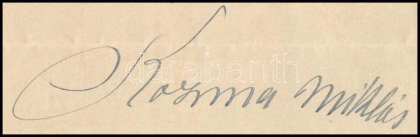 1937 Bp., vitéz leveldi Kozma Miklós (1884-1941) politikus, a Gömbös-kormány honvédelmi minisztere, ...