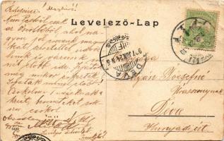 1907 Budapest V. Ferenc József (Belgrád) rakpart, korzó, Petrakovits J. vendéglője (EB)