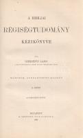 Szekrényi Lajos: 
A bibliai régiségtudomány kézikönyve. I-II. kötet. [Teljes, egybekötve.]
Budapes...