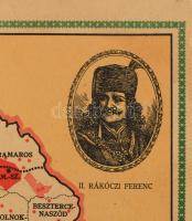 Magyarország térképe az elszakított területekkel. Propaganda térkép, kartonlapra nyomtatva. A térkép...