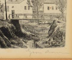 Gross Arnold (1929-2015): Soproni házak. Rézkarc, papír. Jelzett. 22x29 cm. Lapon néhány egészen apr...