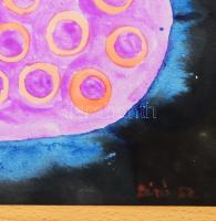 Bíró Antal (1907-1990): Galaktikus tér, 1952. Akvarell, papír, jelezve jobbra lent: Bíró 52. Üvegeze...