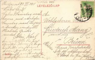 1911 Budapest VII. Rákóczy út, Emke kávéház, villamosok, Orient szálloda, Dr. Bonyhárd M. fogorvos, ...