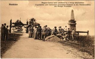 Munkács, Mukacheve, Mukacevo; Magyar-Galícia határ emlékoszlop a beregi Kárpátokban / Hungarian-Galician borger monument in the Carpathian Mountains