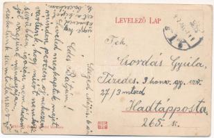 1917 Vaskoh, Vascau; vasútállomás, vasutasok, MÁV T.V. osztályú gőzmozdony, vonat. Miklóssy József u...