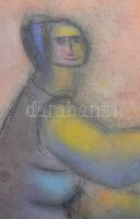 Angyalföldi Szabó Zoltán (1929-2014): Női alakok. Pasztell, papír, jelezve balra fent. Üvegezett, de...